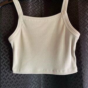 Women's Light Green Ribbed Tank Top